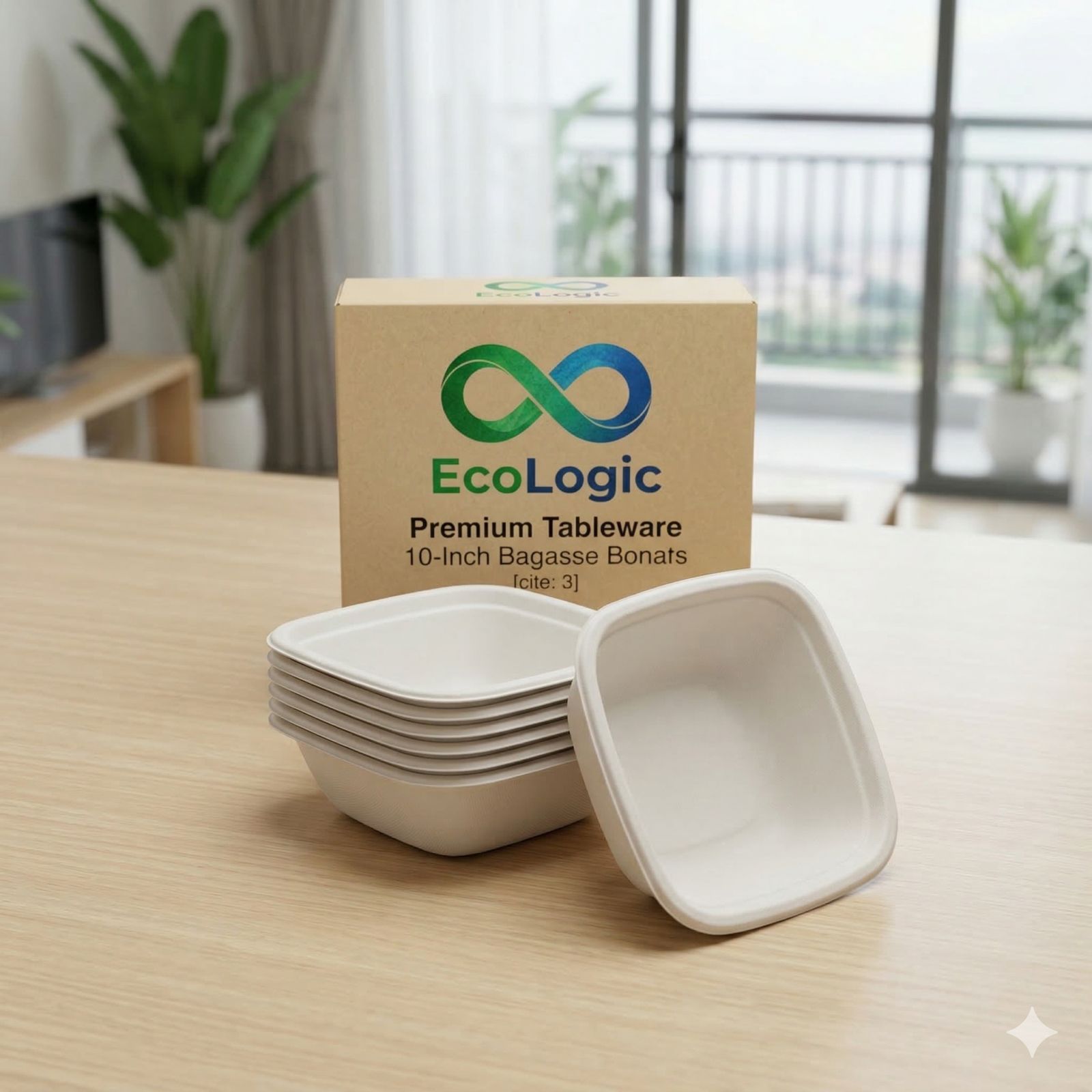Deep 350ml Bagasse Soup Bowl