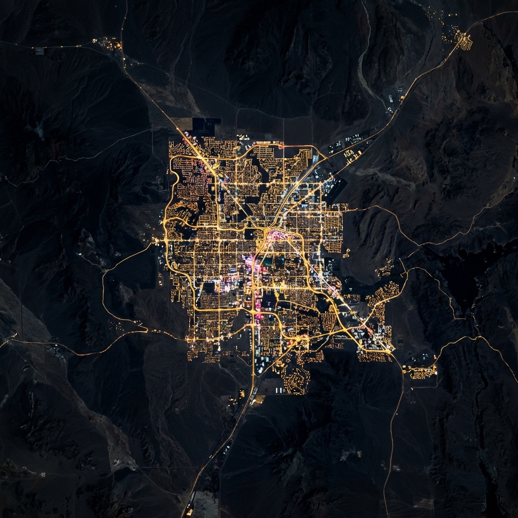 Las Vegas urban expansion satellite view