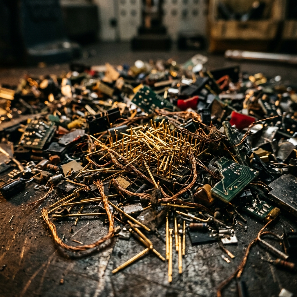 Mechanical shredding of electronic waste